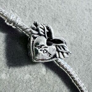 Mom Angel Heart Charm fits PANDORA‎